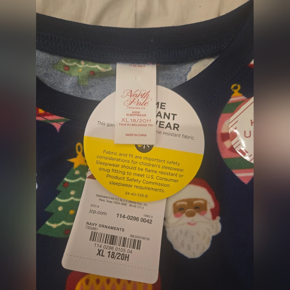 Festive Kids Pajama Set - Blue with Holiday Prints - Picture 2 of 4